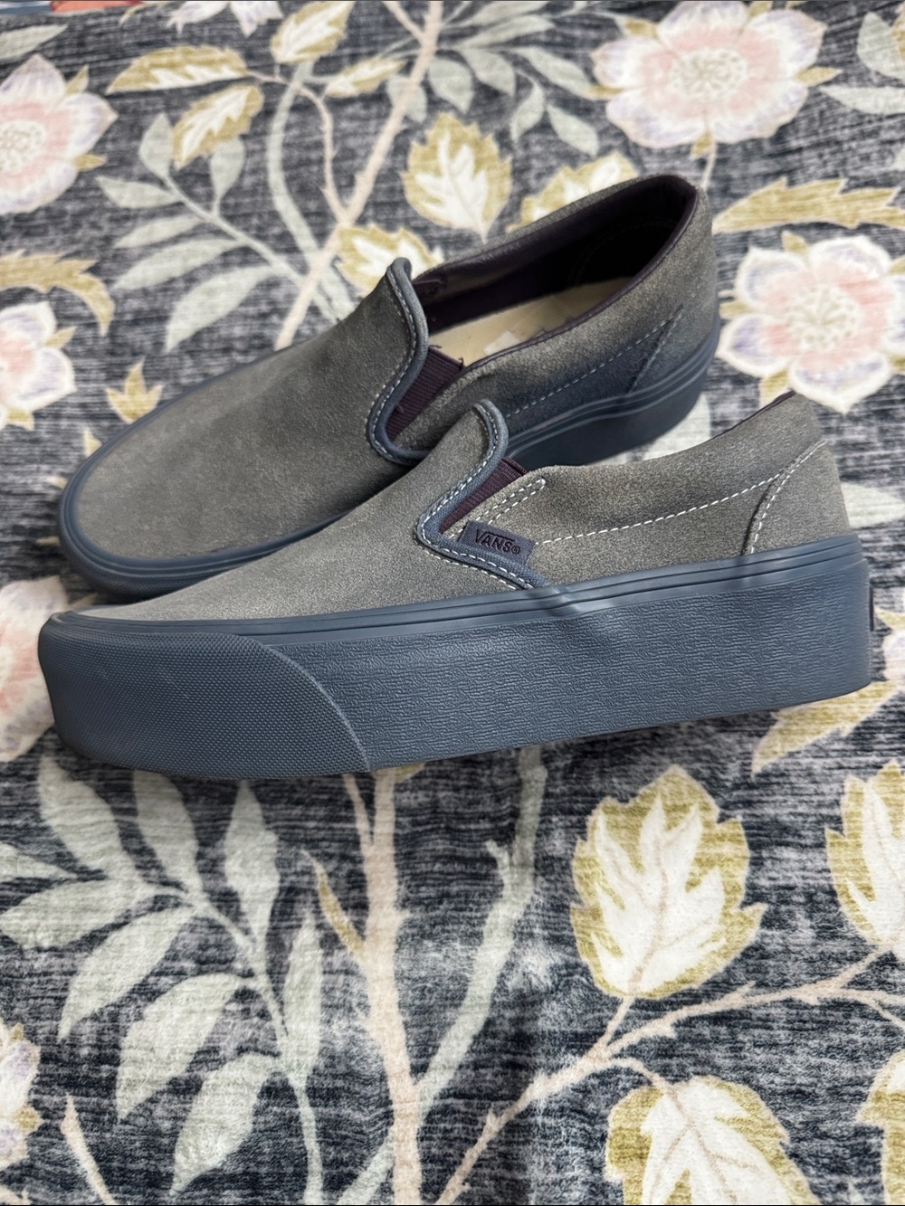 Vans Slip-On Platform Sneakers in Blue-Gray